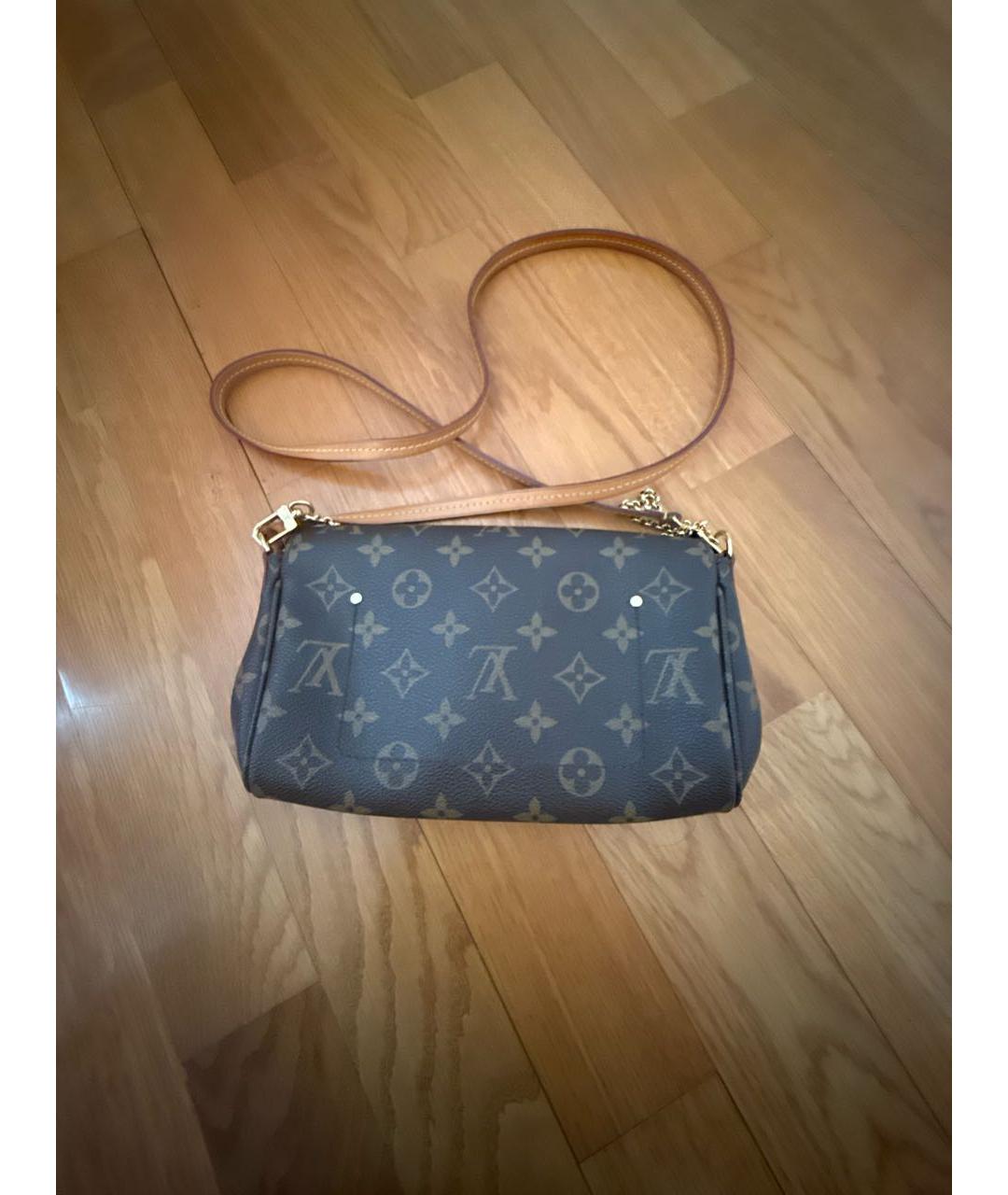 LOUIS VUITTON Коричневая кожаная сумка через плечо, фото 3