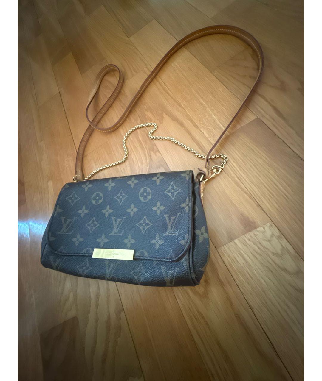 LOUIS VUITTON Коричневая кожаная сумка через плечо, фото 2