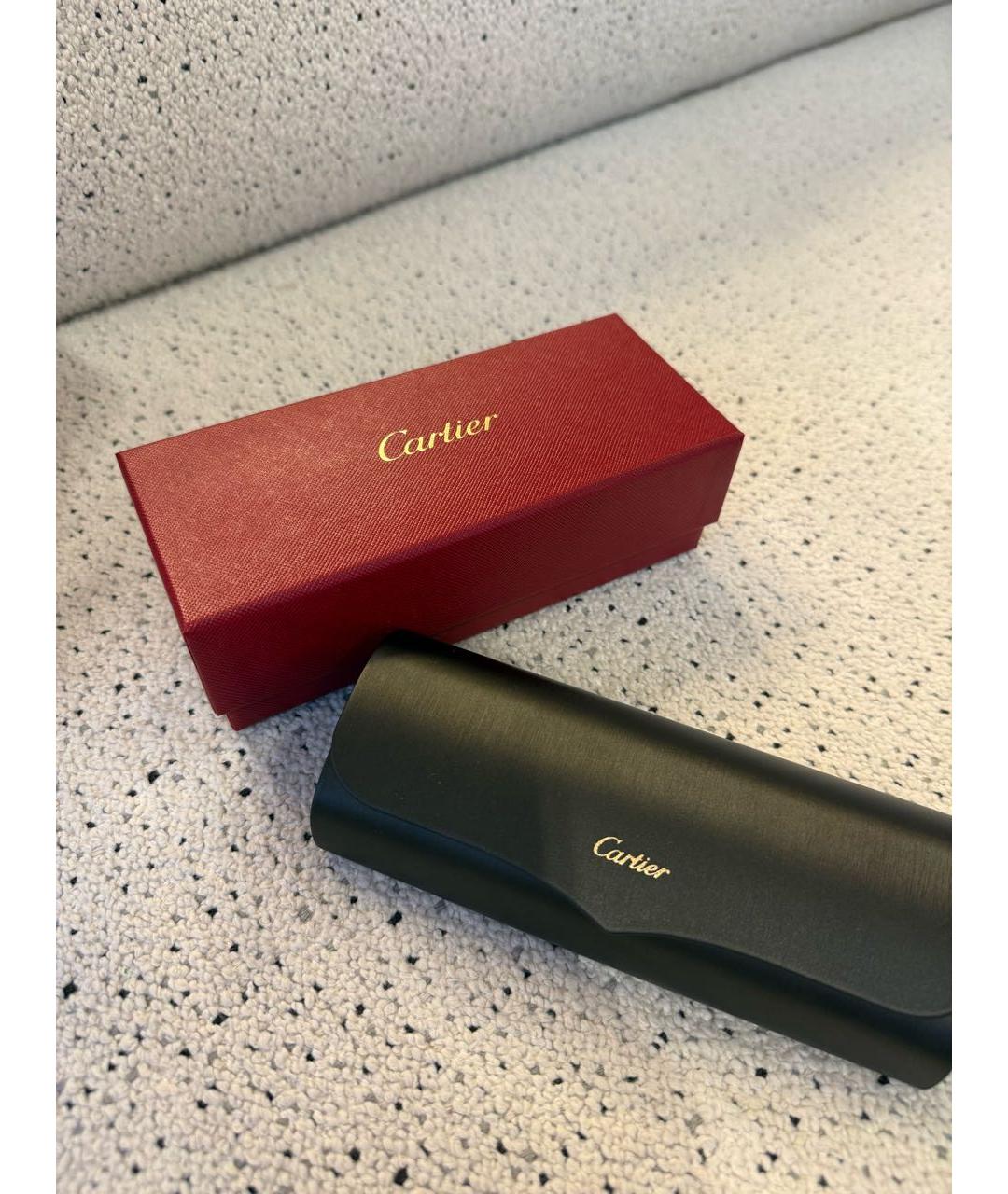 CARTIER Антрацитовые металлические солнцезащитные очки, фото 4