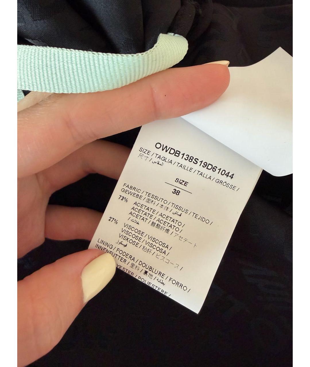 OFF-WHITE Черное ацетатное повседневное платье, фото 4