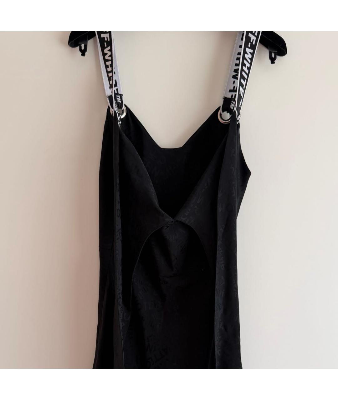 OFF-WHITE Черное ацетатное повседневное платье, фото 3