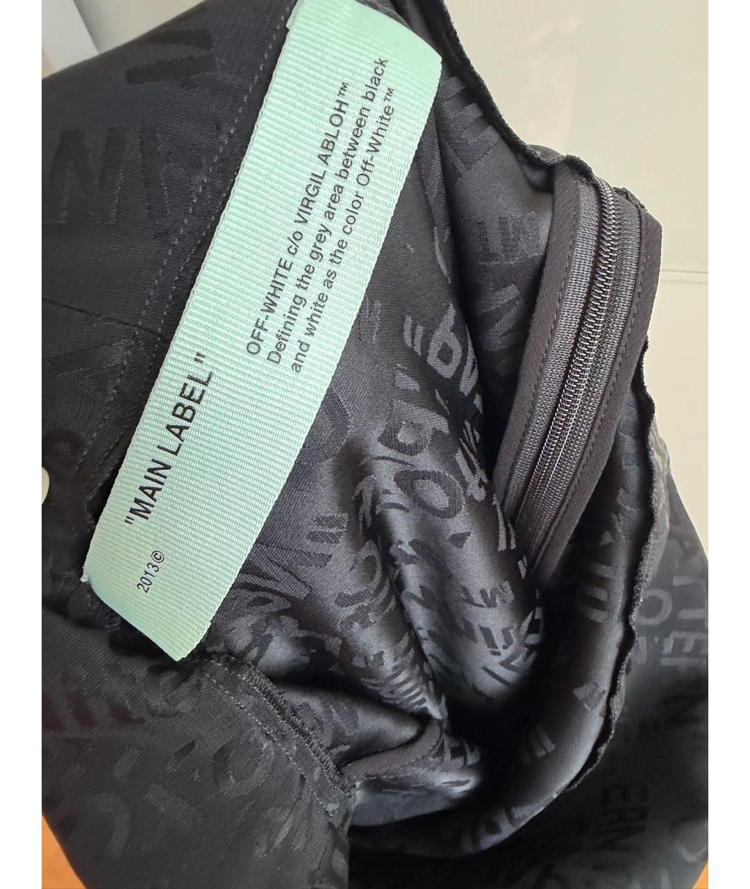 OFF-WHITE Черное ацетатное повседневное платье, фото 5