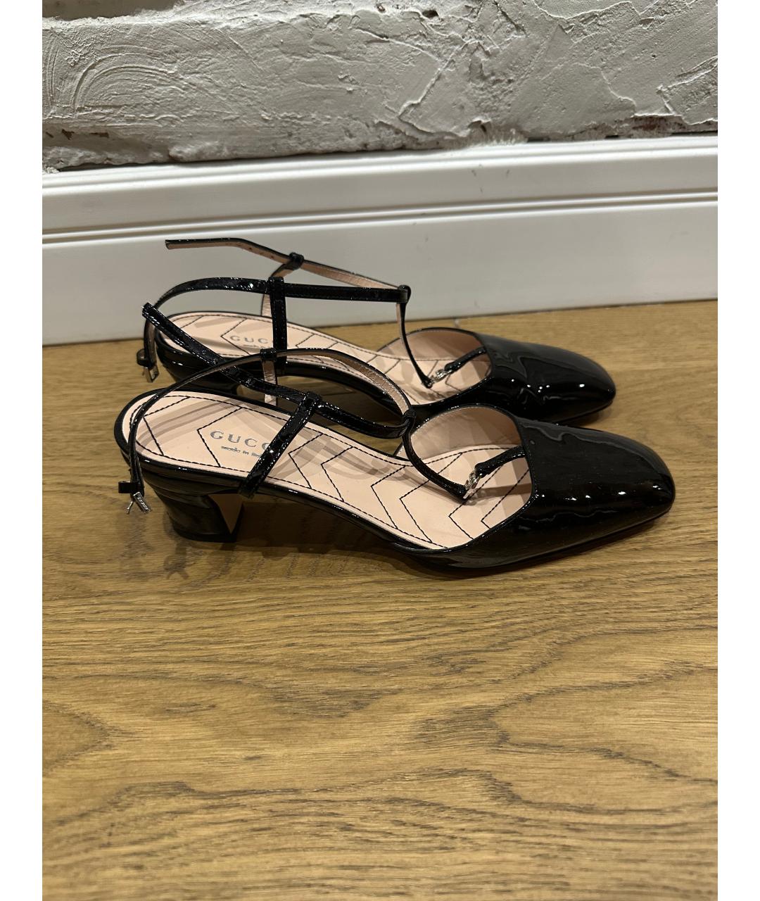 GUCCI Черные туфли из лакированной кожи, фото 6