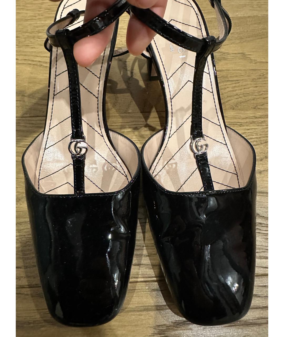 GUCCI Черные туфли из лакированной кожи, фото 5