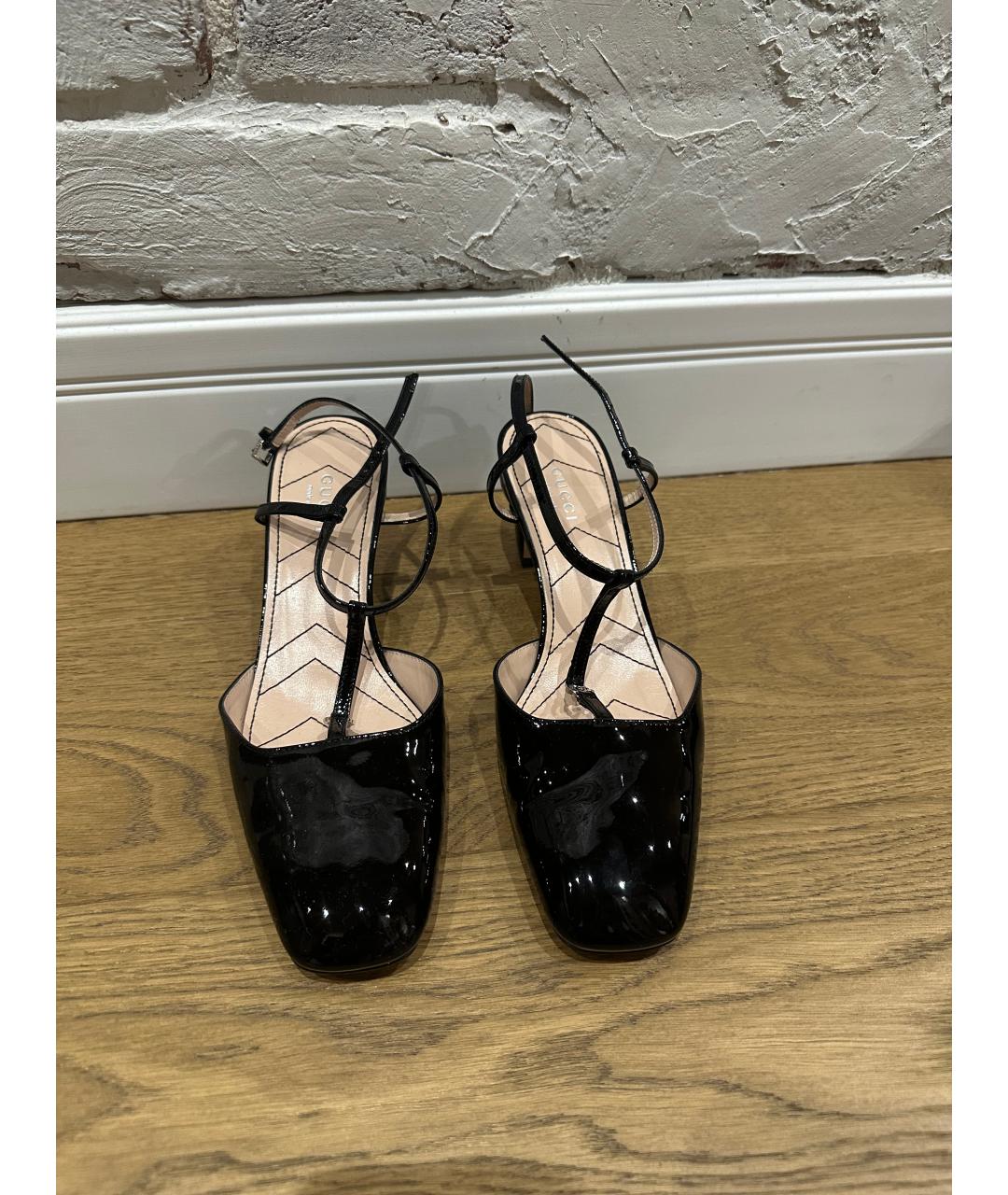 GUCCI Черные туфли из лакированной кожи, фото 2