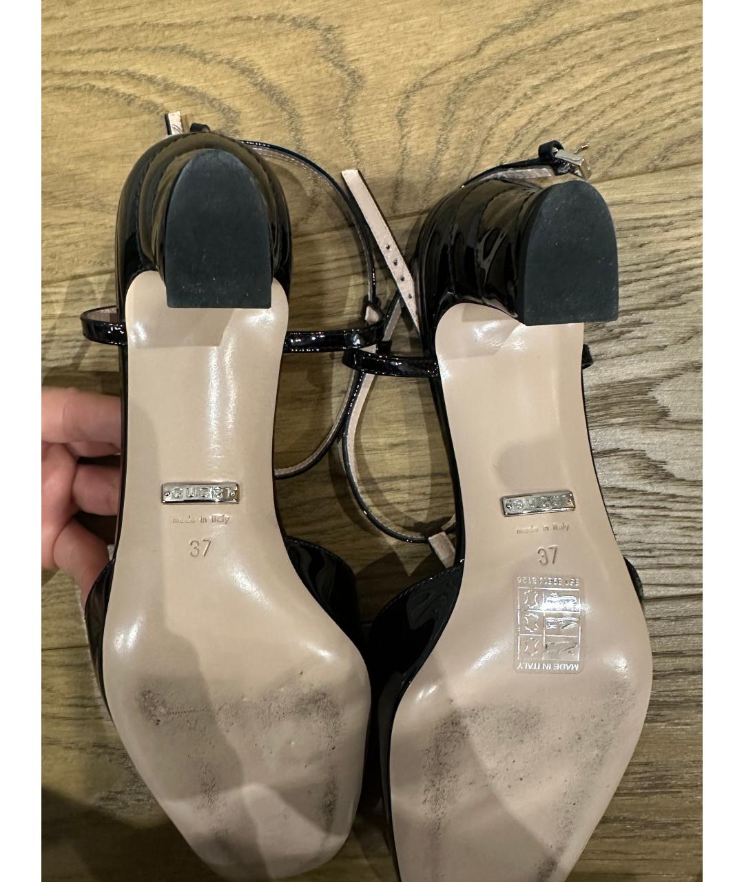 GUCCI Черные туфли из лакированной кожи, фото 4