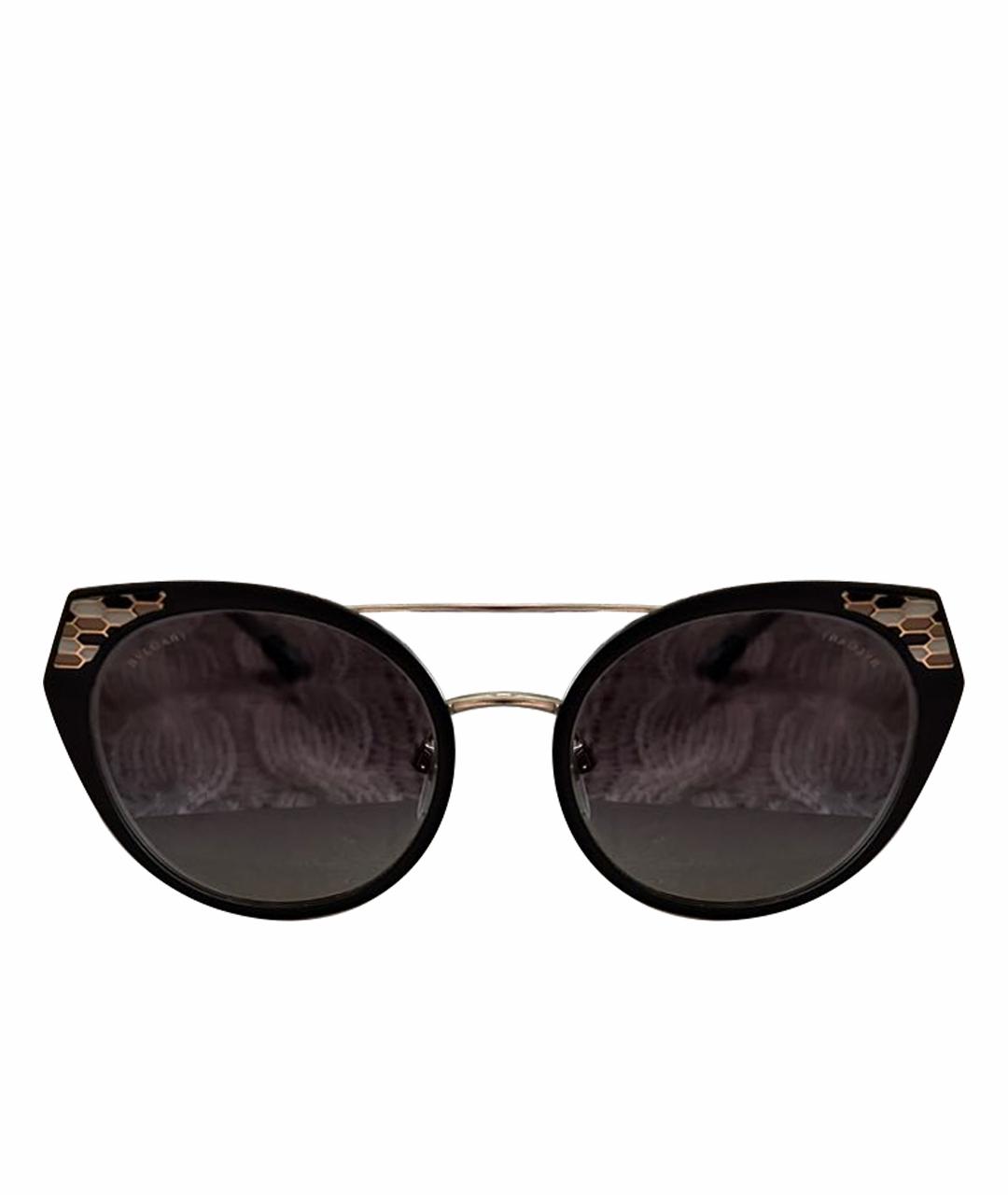 BVLGARI Черные металлические солнцезащитные очки, фото 1