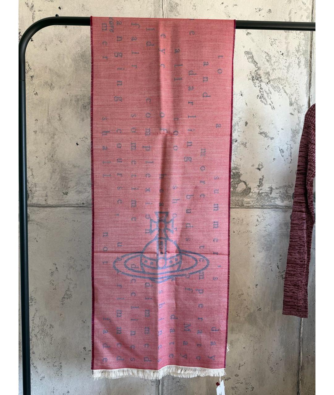VIVIENNE WESTWOOD Красный шелковый шарф, фото 2