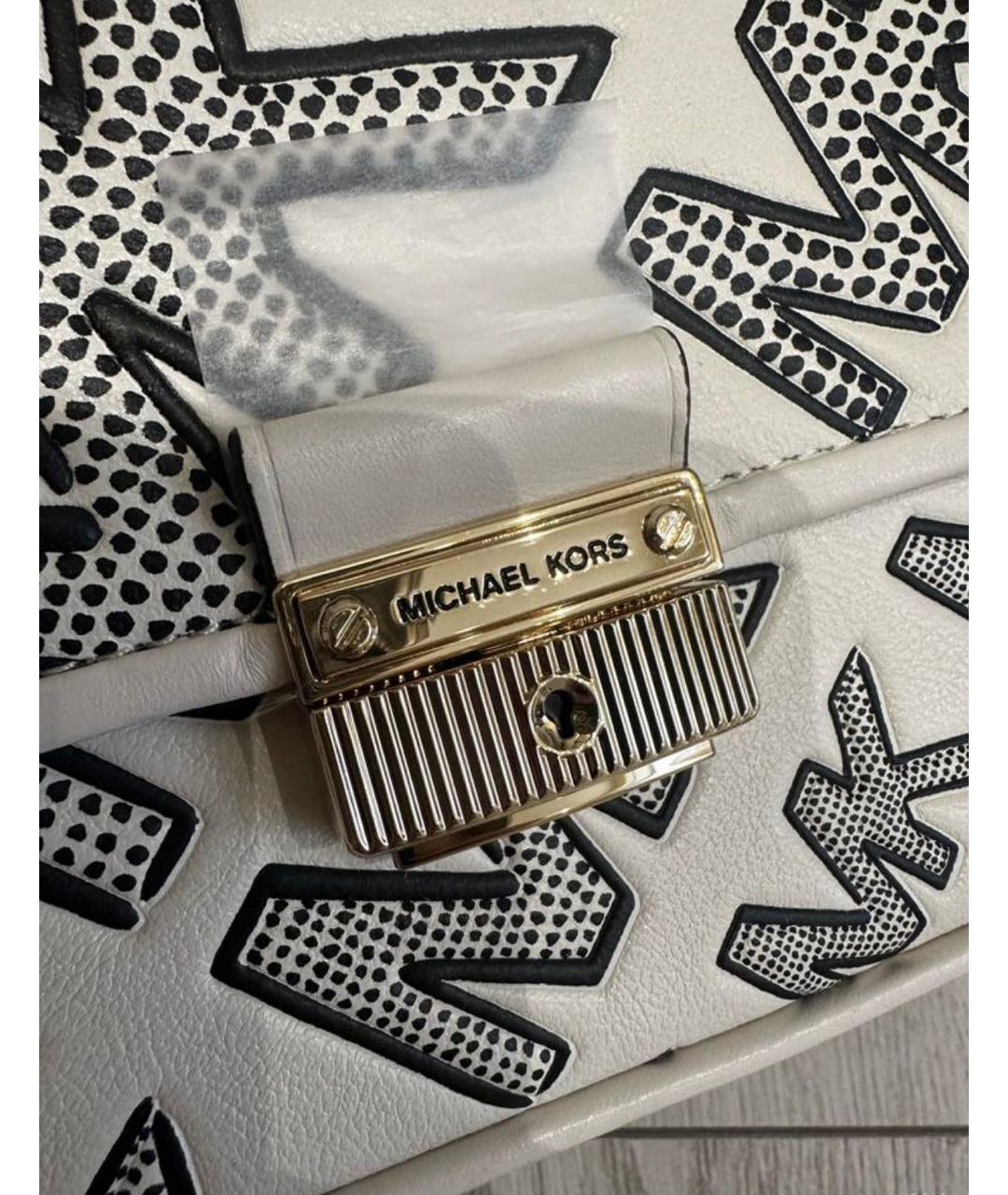 MICHAEL KORS Белая кожаная сумка через плечо, фото 3