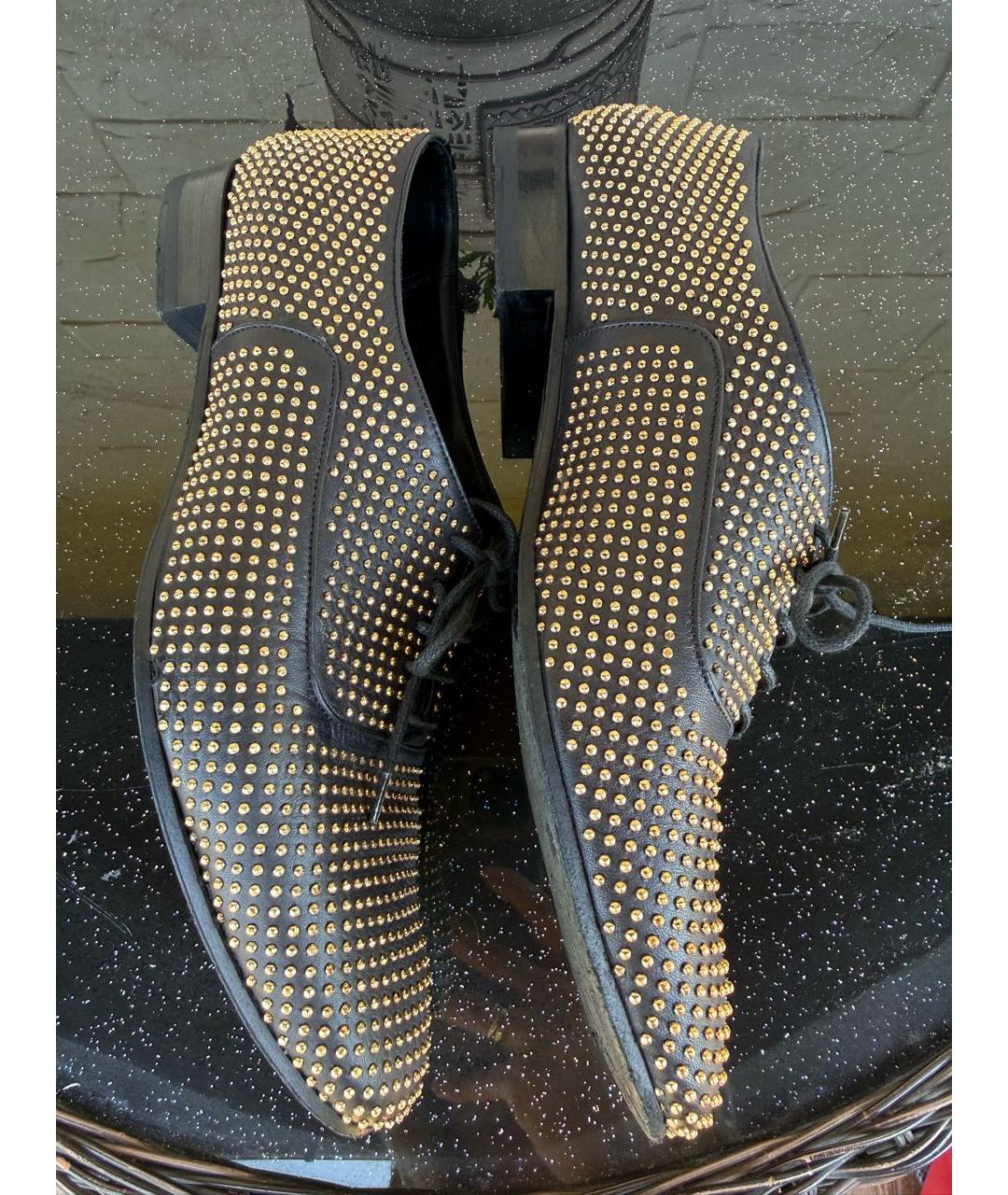 SAINT LAURENT Черные кожаные брогги и оксфорды, фото 3