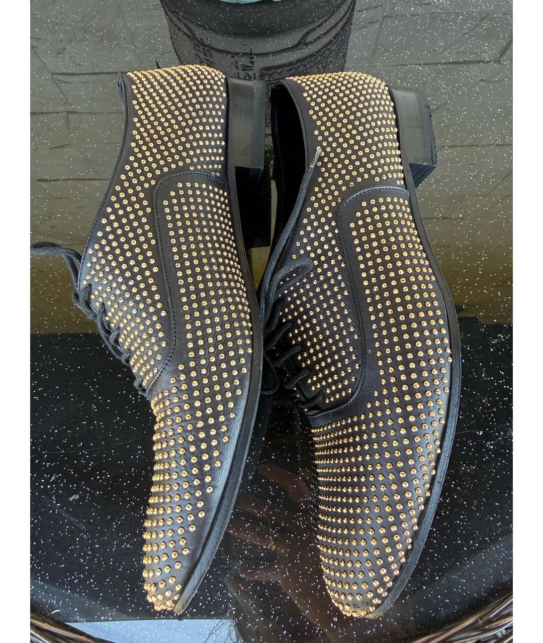 SAINT LAURENT Черные кожаные брогги и оксфорды, фото 5