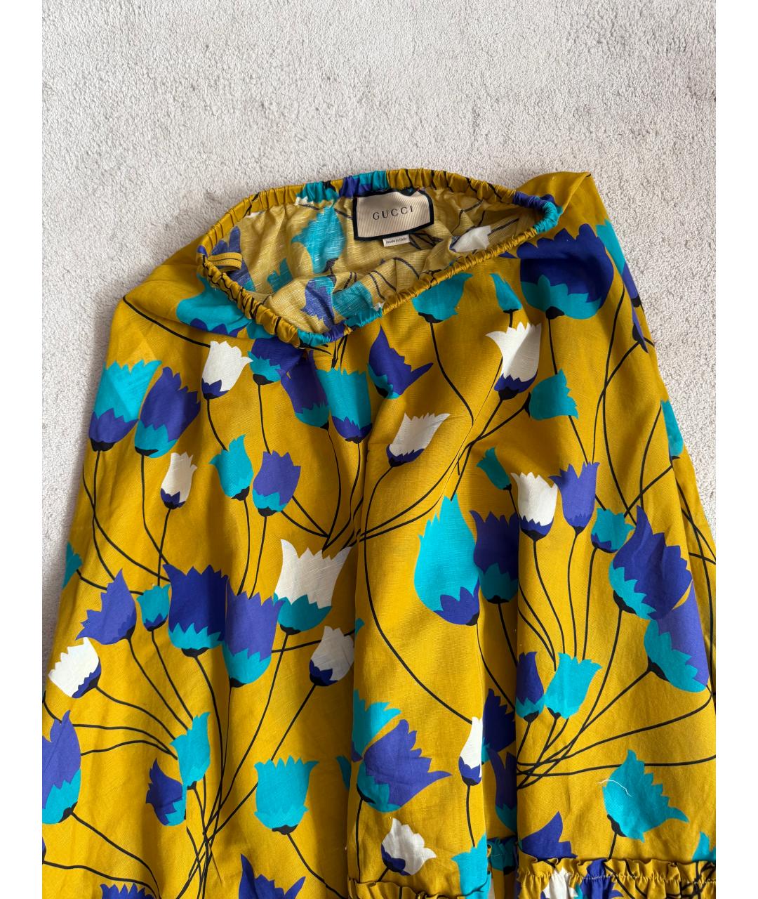 GUCCI Коричневая хлопковая юбка макси, фото 3
