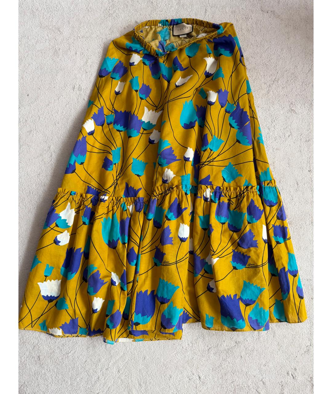 GUCCI Коричневая хлопковая юбка макси, фото 4
