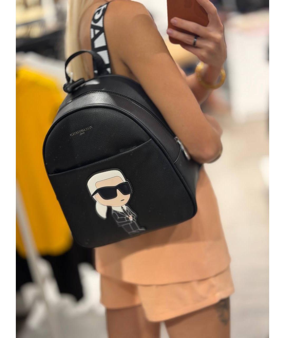 KARL LAGERFELD Черный рюкзак из искусственной кожи, фото 2