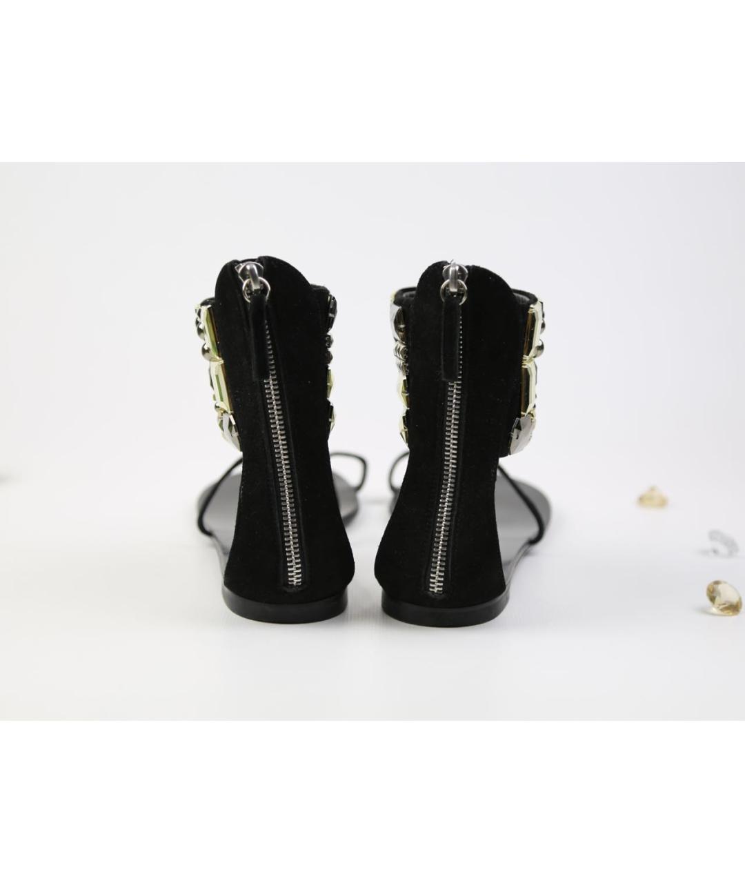 GIUSEPPE ZANOTTI DESIGN Черные кожаные сандалии, фото 4