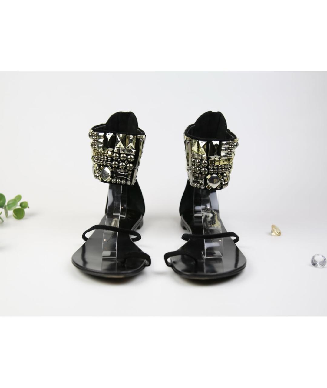 GIUSEPPE ZANOTTI DESIGN Черные кожаные сандалии, фото 2
