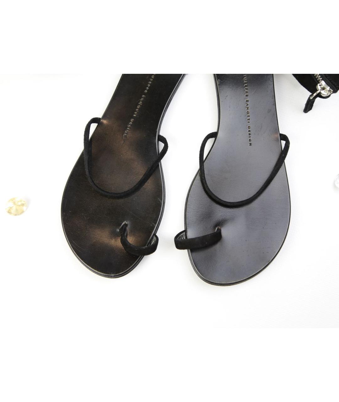 GIUSEPPE ZANOTTI DESIGN Черные кожаные сандалии, фото 6