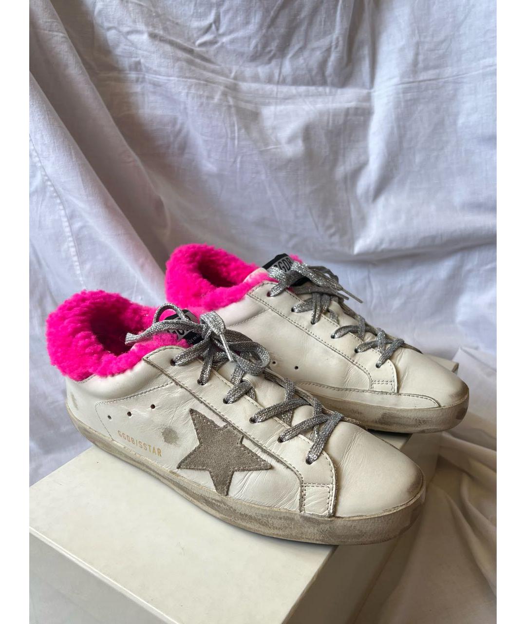 GOLDEN GOOSE Белые кожаные кеды, фото 2