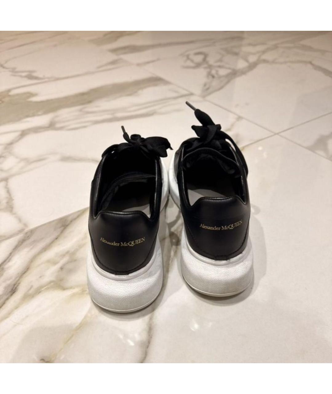 ALEXANDER MCQUEEN Черные кожаные кеды, фото 4