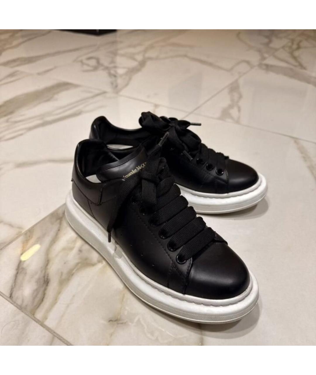 ALEXANDER MCQUEEN Черные кожаные кеды, фото 5