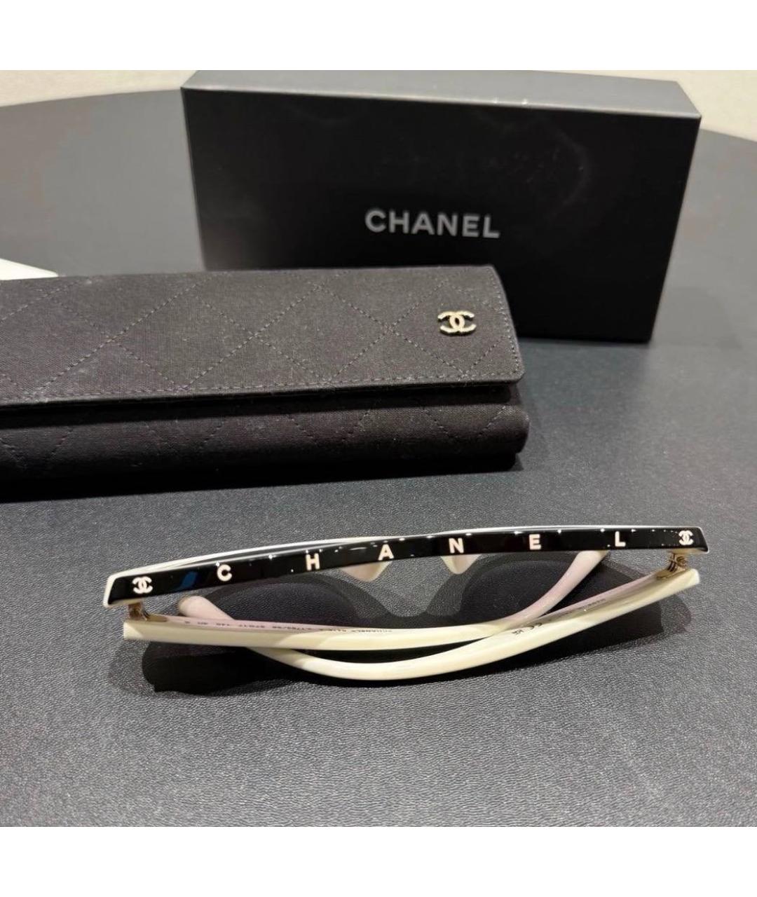 CHANEL Белые пластиковые солнцезащитные очки, фото 7