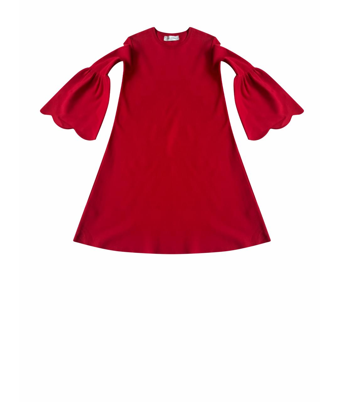 VALENTINO Красное вискозное коктейльное платье, фото 1