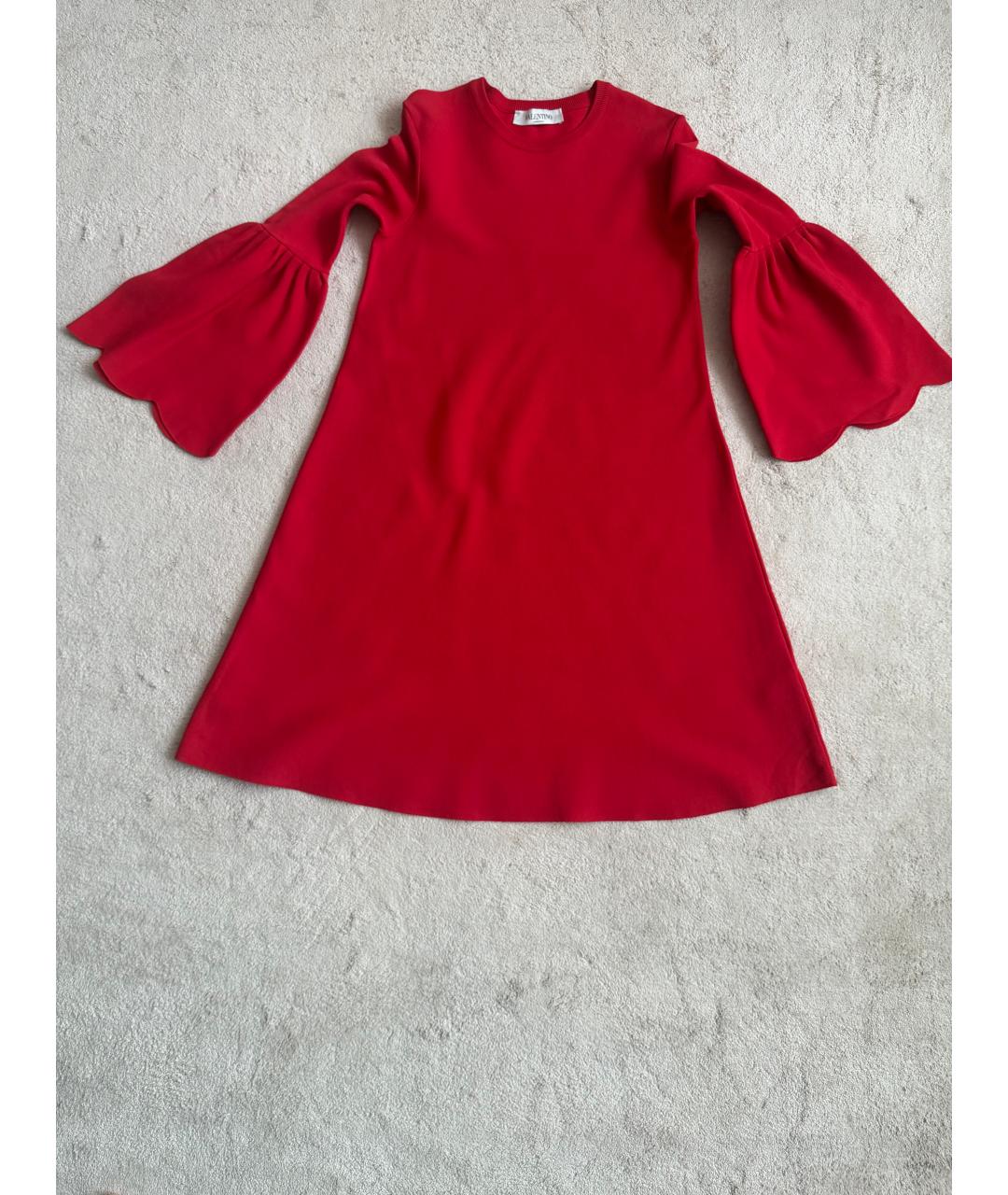 VALENTINO Красное вискозное коктейльное платье, фото 4