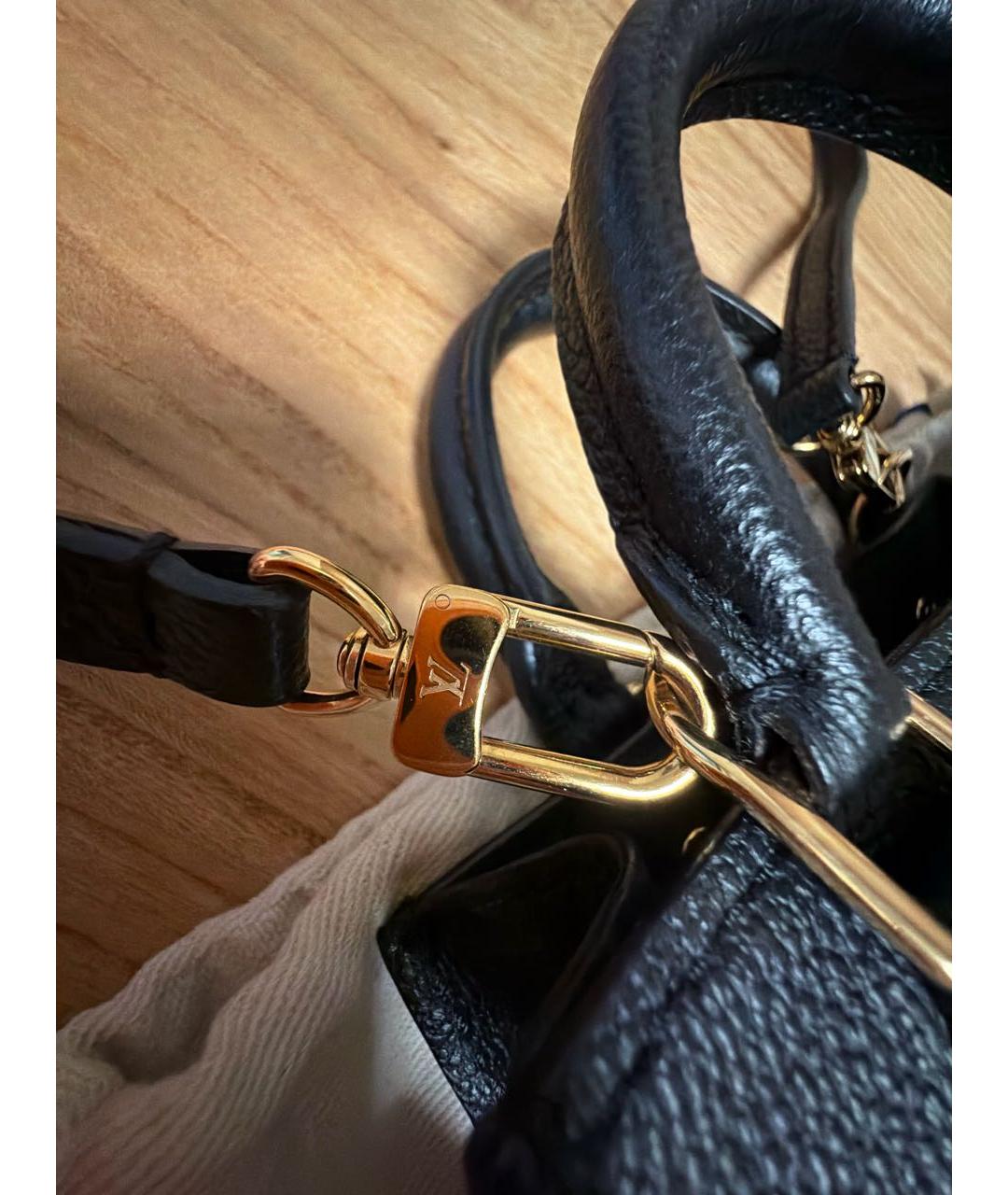 LOUIS VUITTON Черная кожаная сумка через плечо, фото 6
