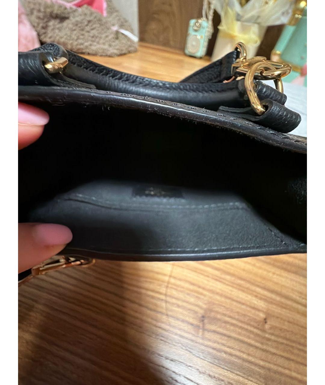 LOUIS VUITTON Черная кожаная сумка через плечо, фото 4