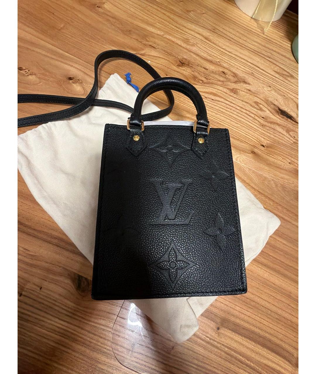 LOUIS VUITTON Черная кожаная сумка через плечо, фото 3