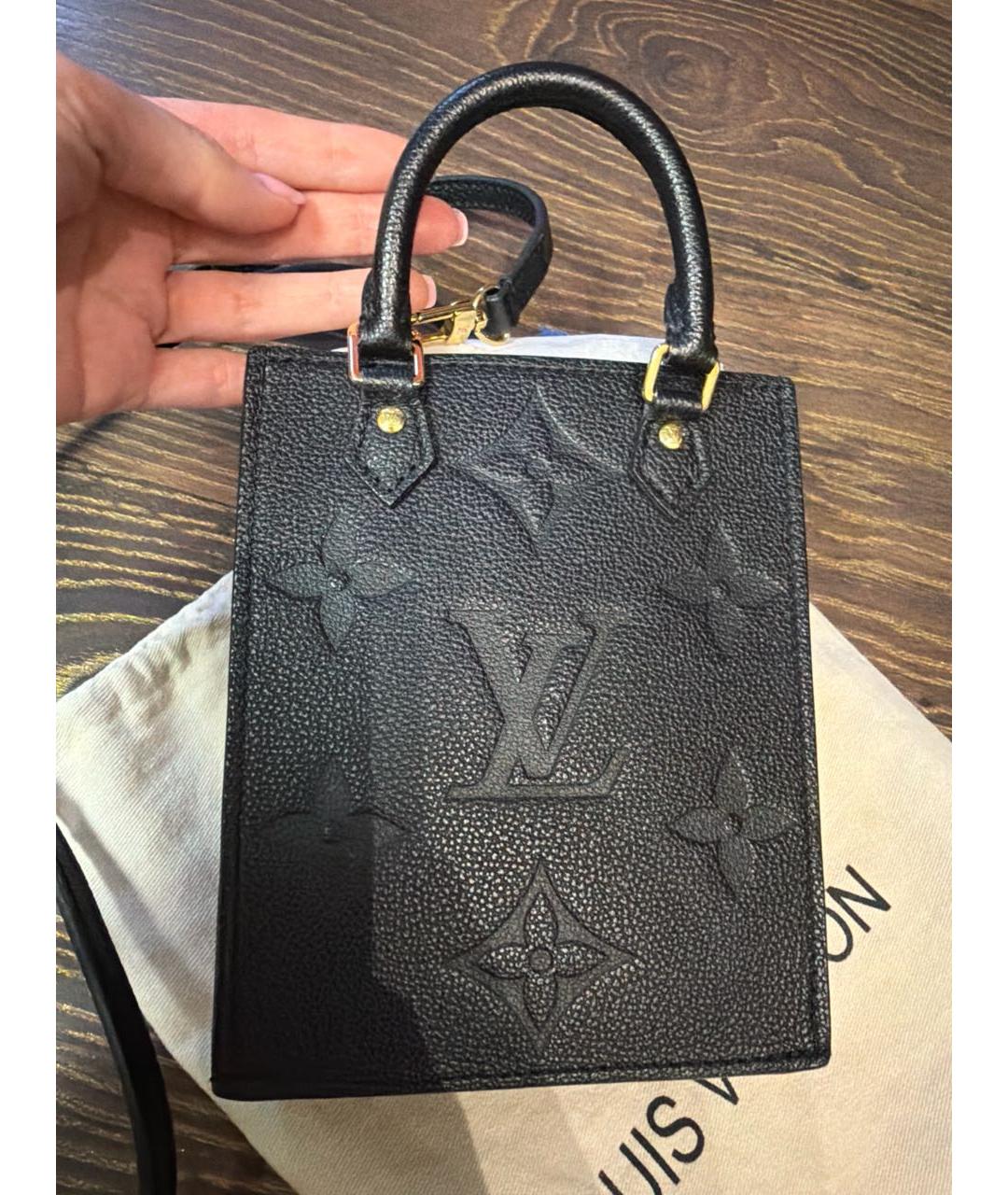 LOUIS VUITTON Черная кожаная сумка через плечо, фото 9
