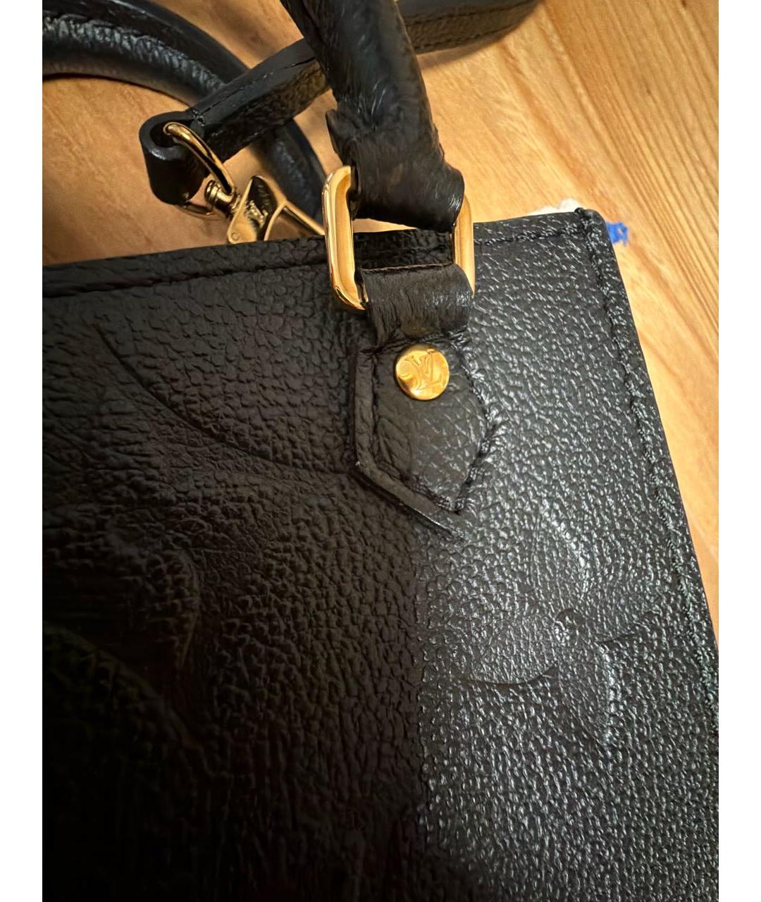 LOUIS VUITTON Черная кожаная сумка через плечо, фото 7