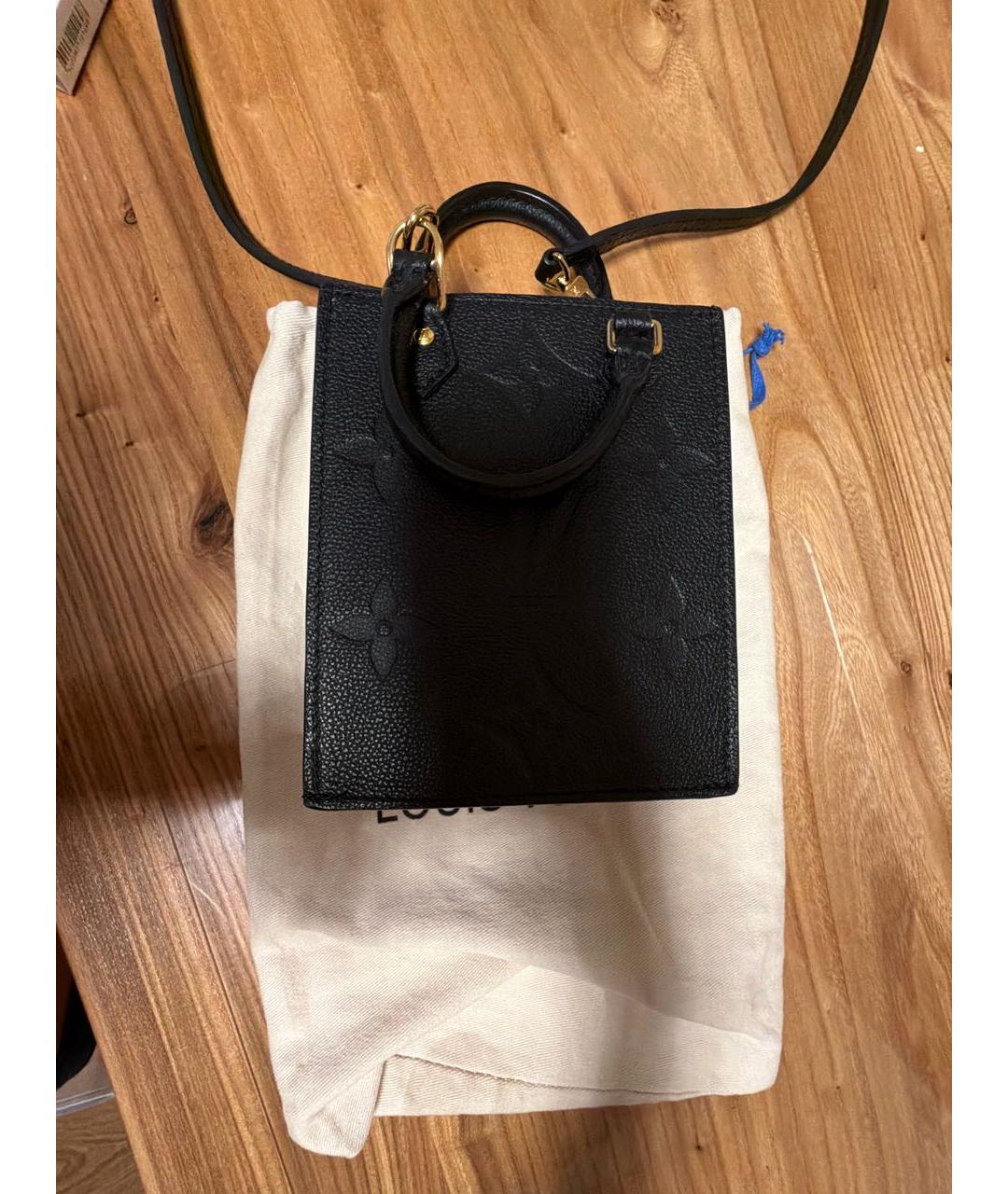 LOUIS VUITTON Черная кожаная сумка через плечо, фото 5