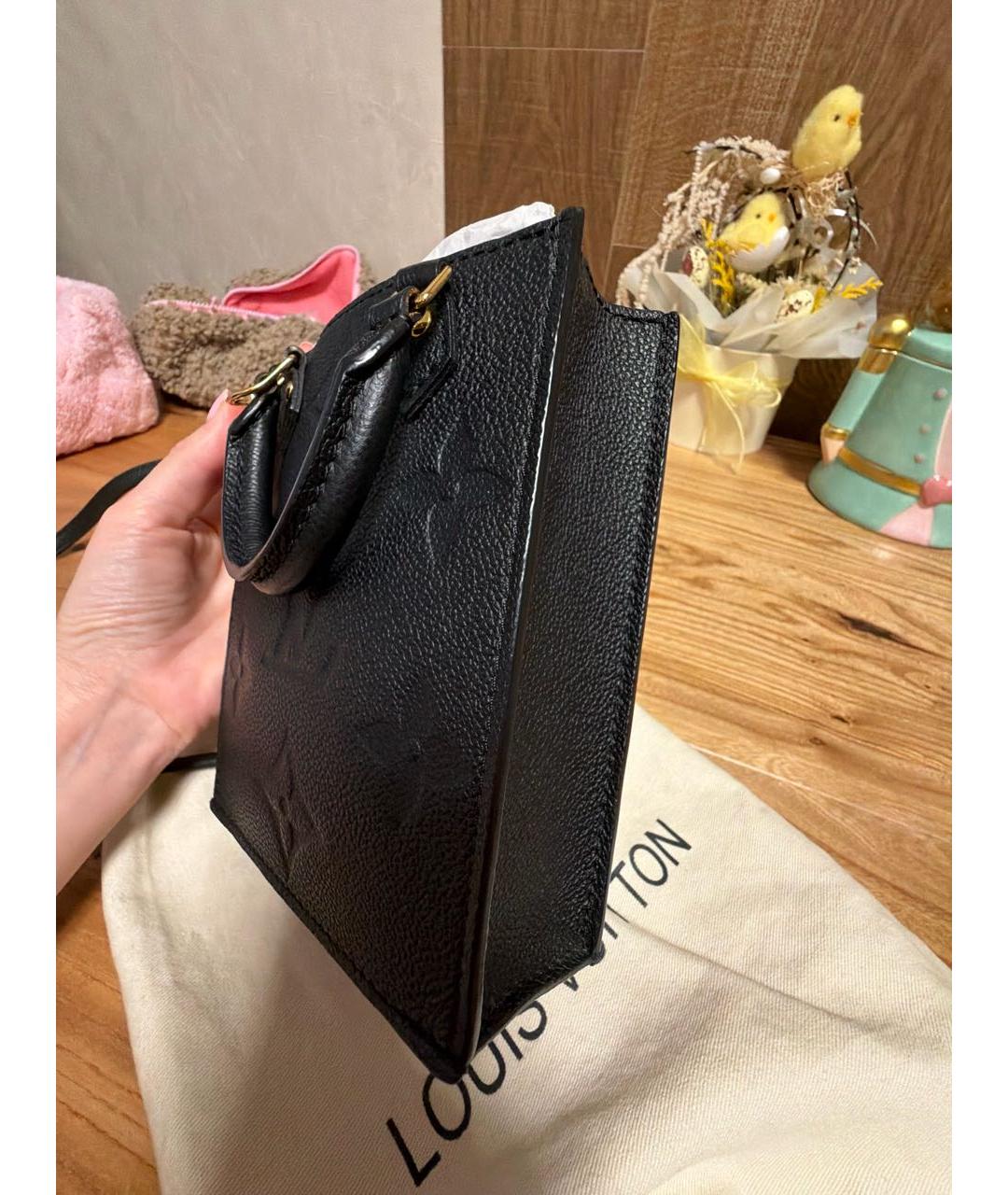 LOUIS VUITTON Черная кожаная сумка через плечо, фото 2