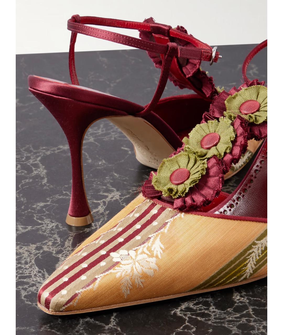 MANOLO BLAHNIK Мульти текстильные туфли, фото 4