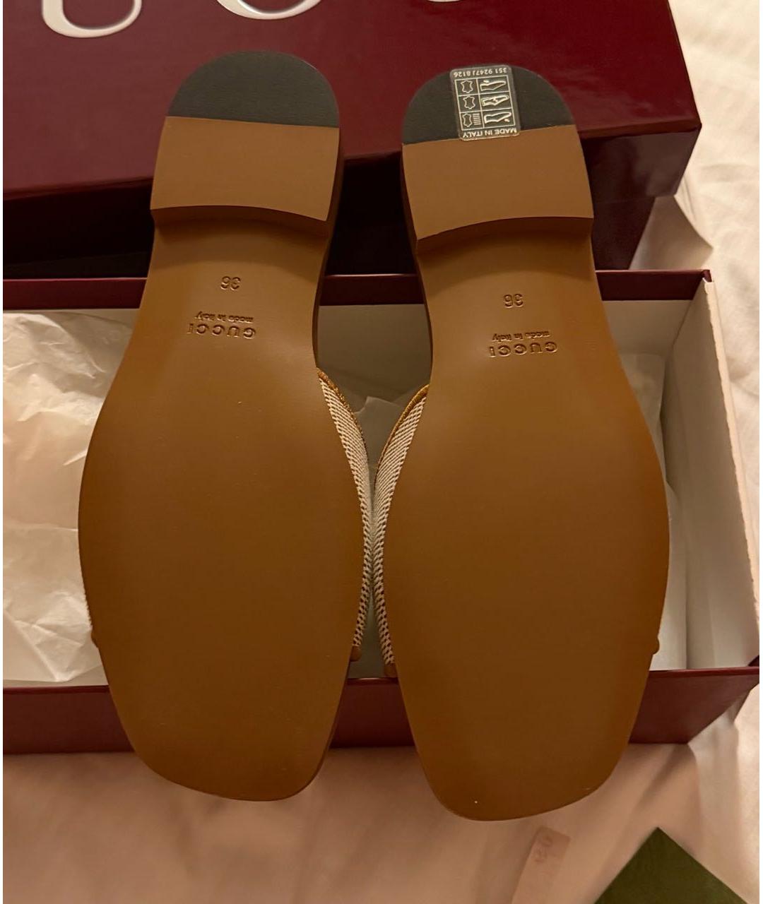 GUCCI Коричневые кожаные шлепанцы, фото 4