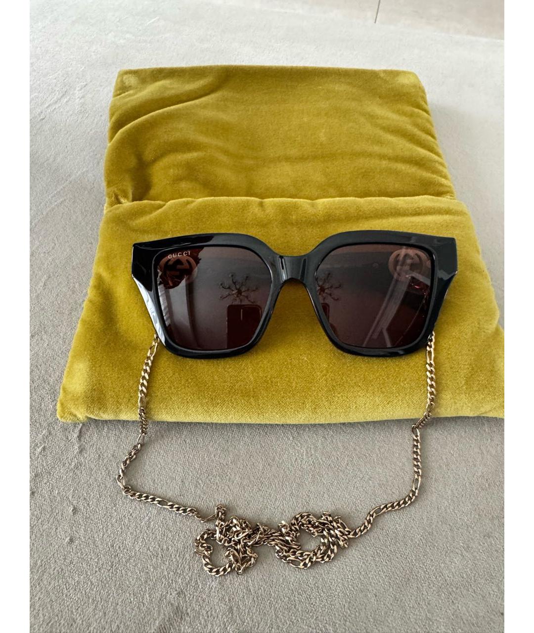 GUCCI Черные пластиковые солнцезащитные очки, фото 3