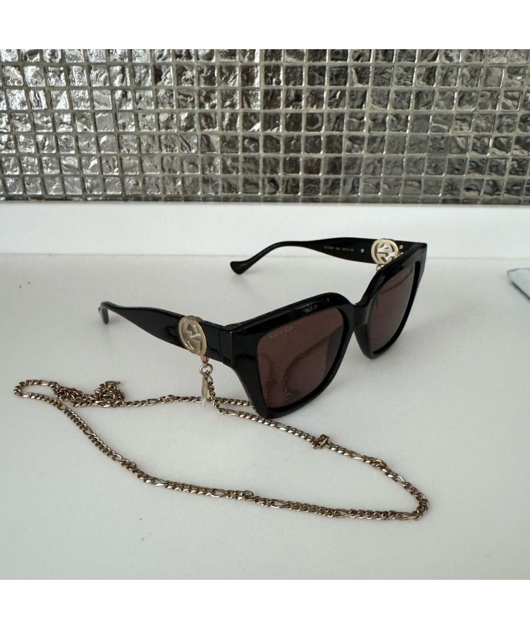 GUCCI Черные пластиковые солнцезащитные очки, фото 2