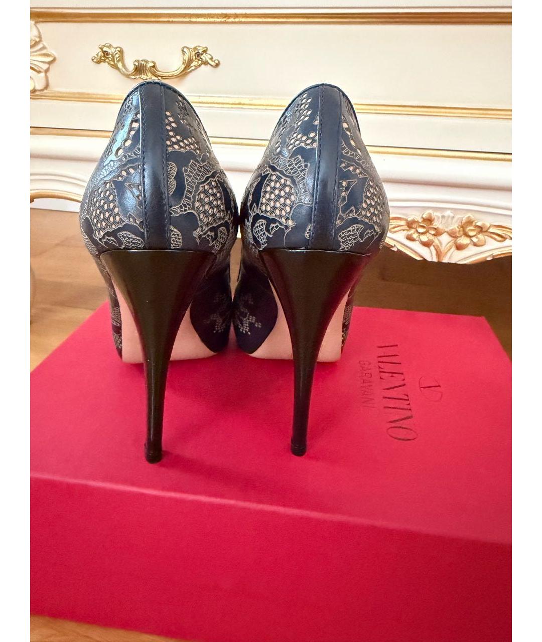 VALENTINO Темно-синие кожаные туфли, фото 4