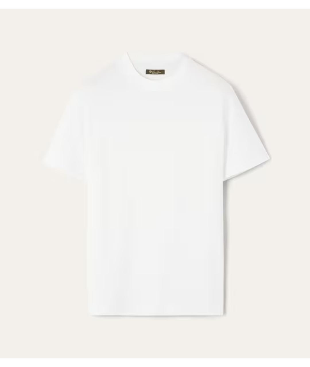 LORO PIANA Белая хлопковая футболка, фото 5