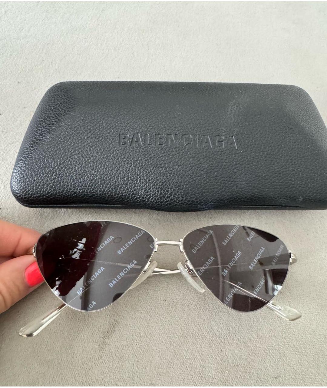 BALENCIAGA Черные металлические солнцезащитные очки, фото 4
