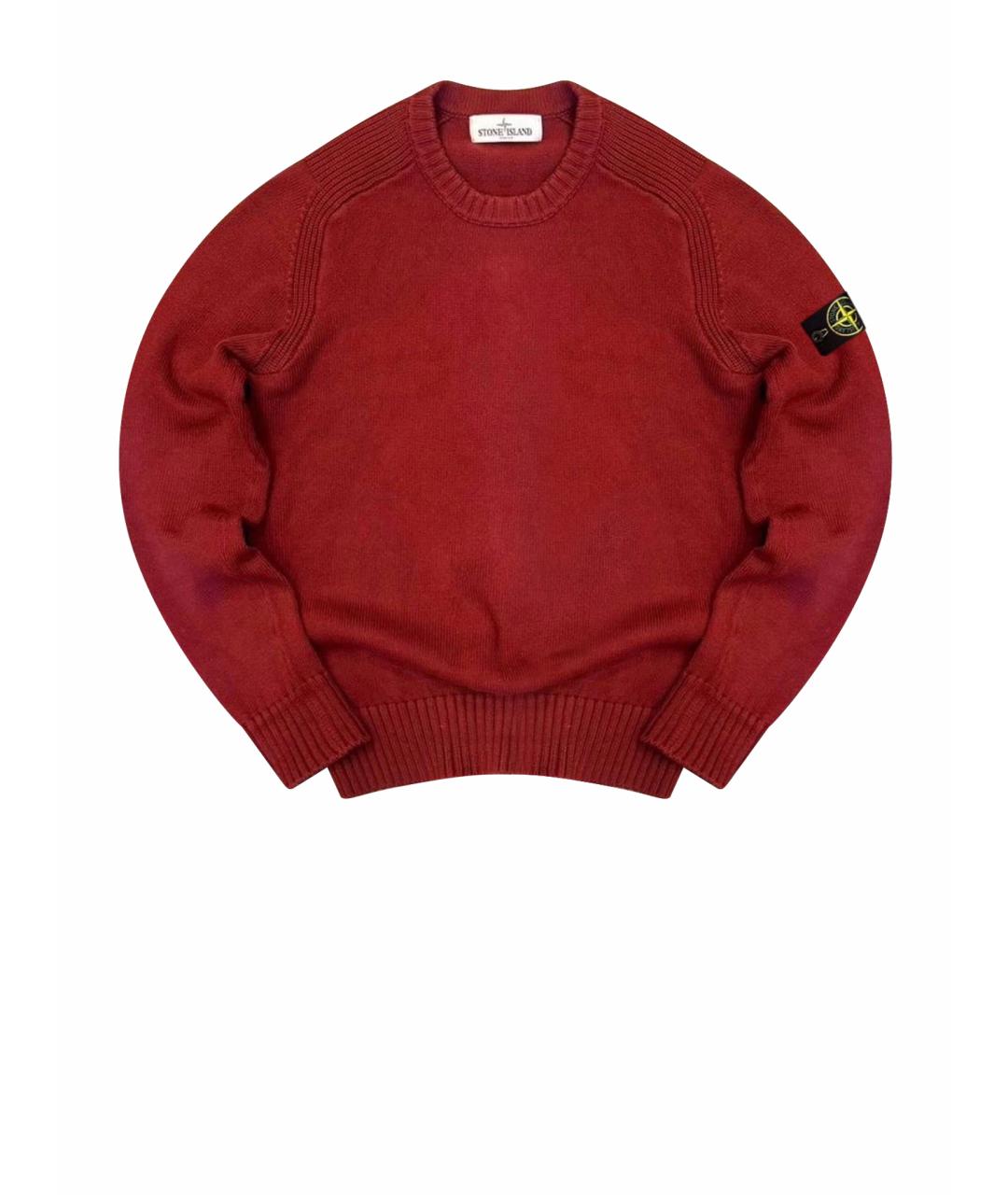 STONE ISLAND Бордовый шерстяной джемпер / свитер, фото 1