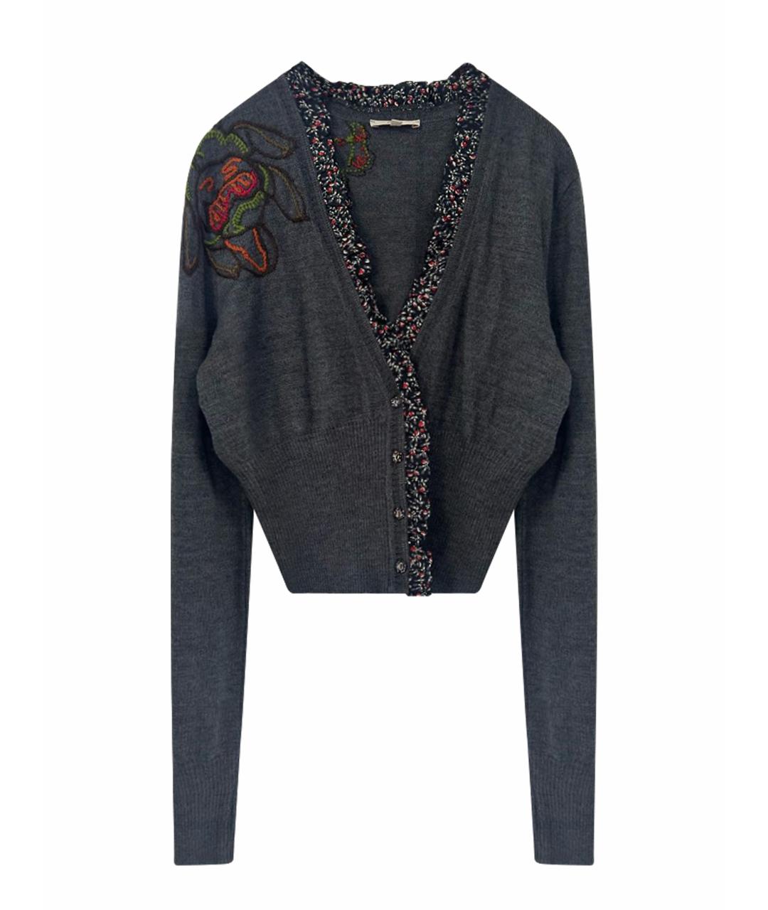 KENZO Антрацитовый шерстяной кардиган, фото 1