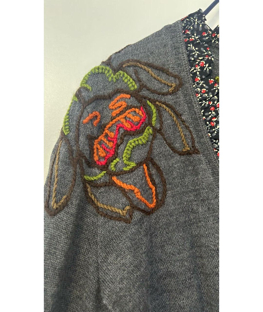 KENZO Антрацитовый шерстяной кардиган, фото 4
