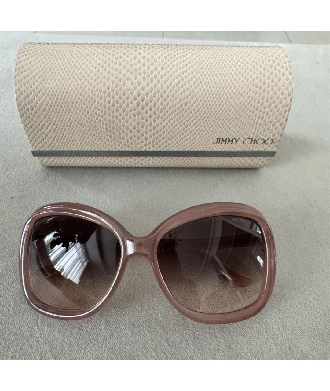 JIMMY CHOO Розовые пластиковые солнцезащитные очки, фото 4
