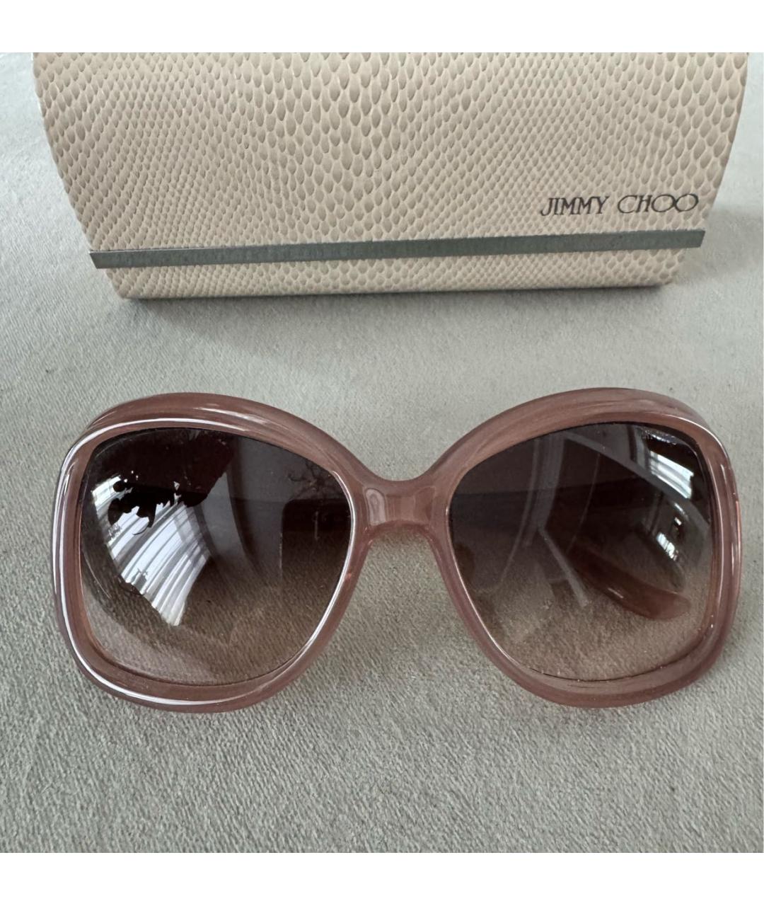 JIMMY CHOO Розовые пластиковые солнцезащитные очки, фото 5