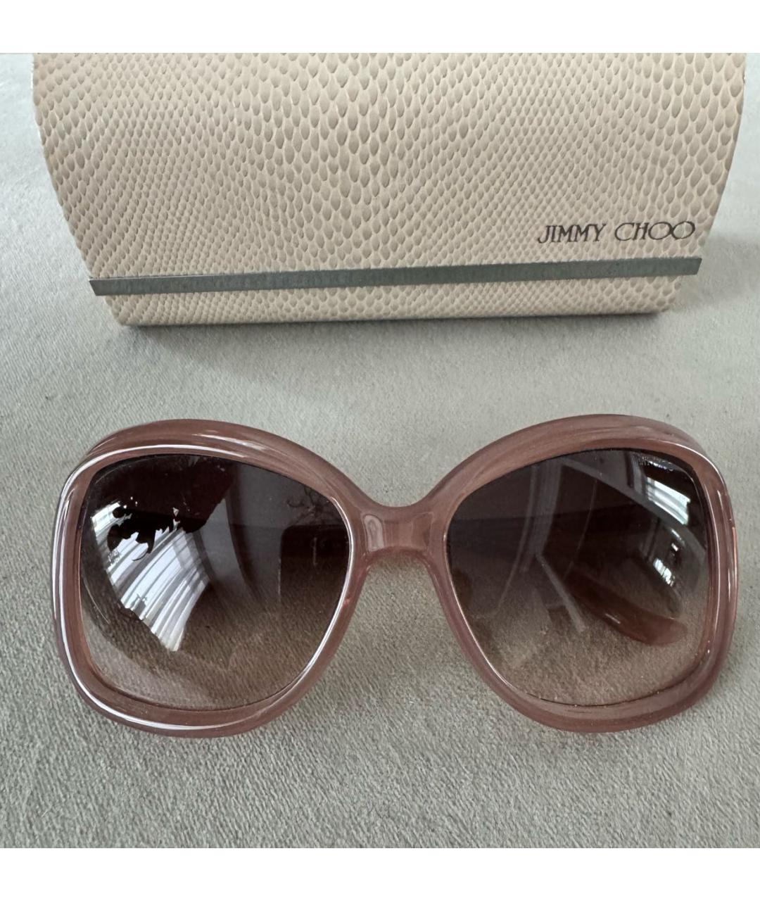 JIMMY CHOO Розовые пластиковые солнцезащитные очки, фото 3