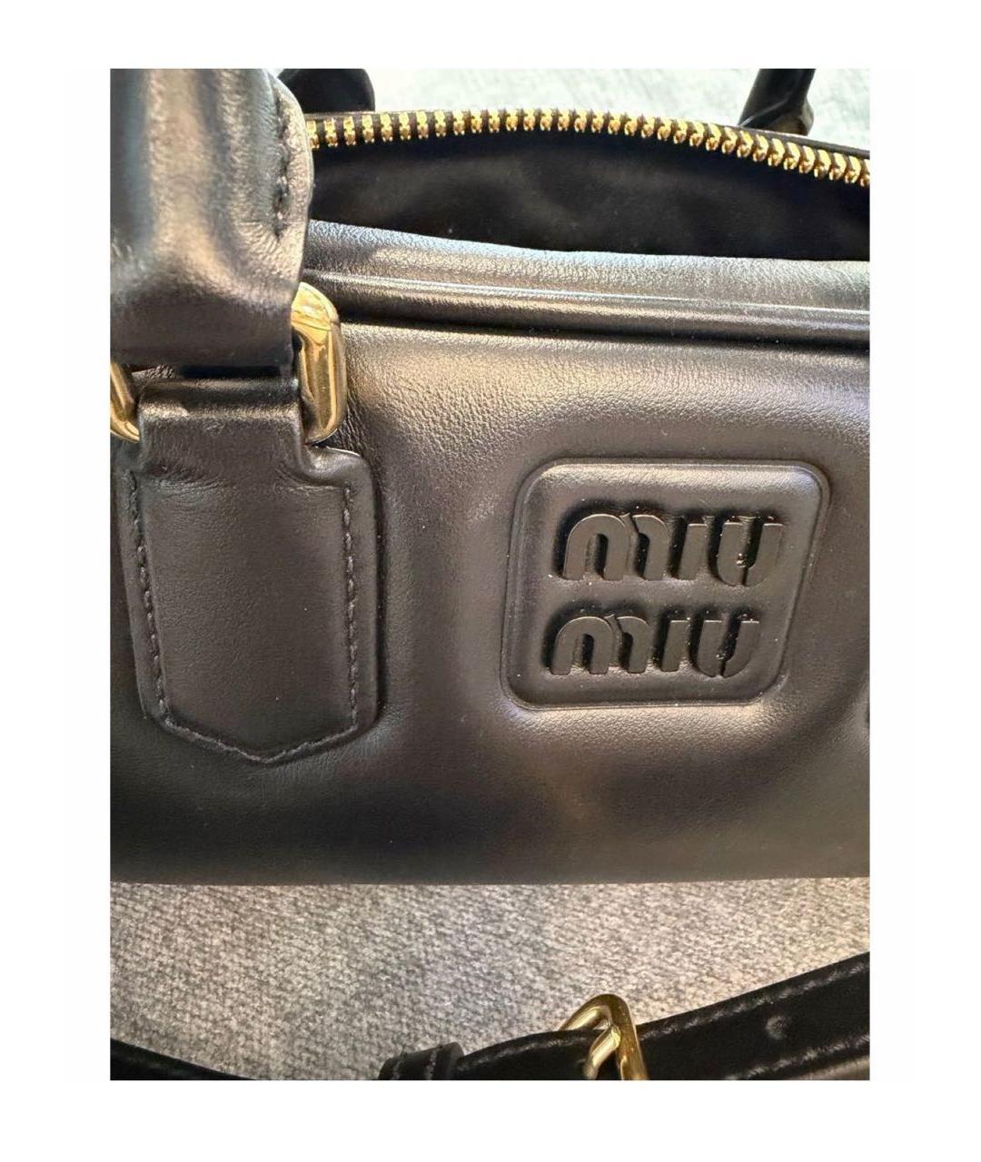 MIU MIU Хаки кожаная сумка с короткими ручками, фото 7