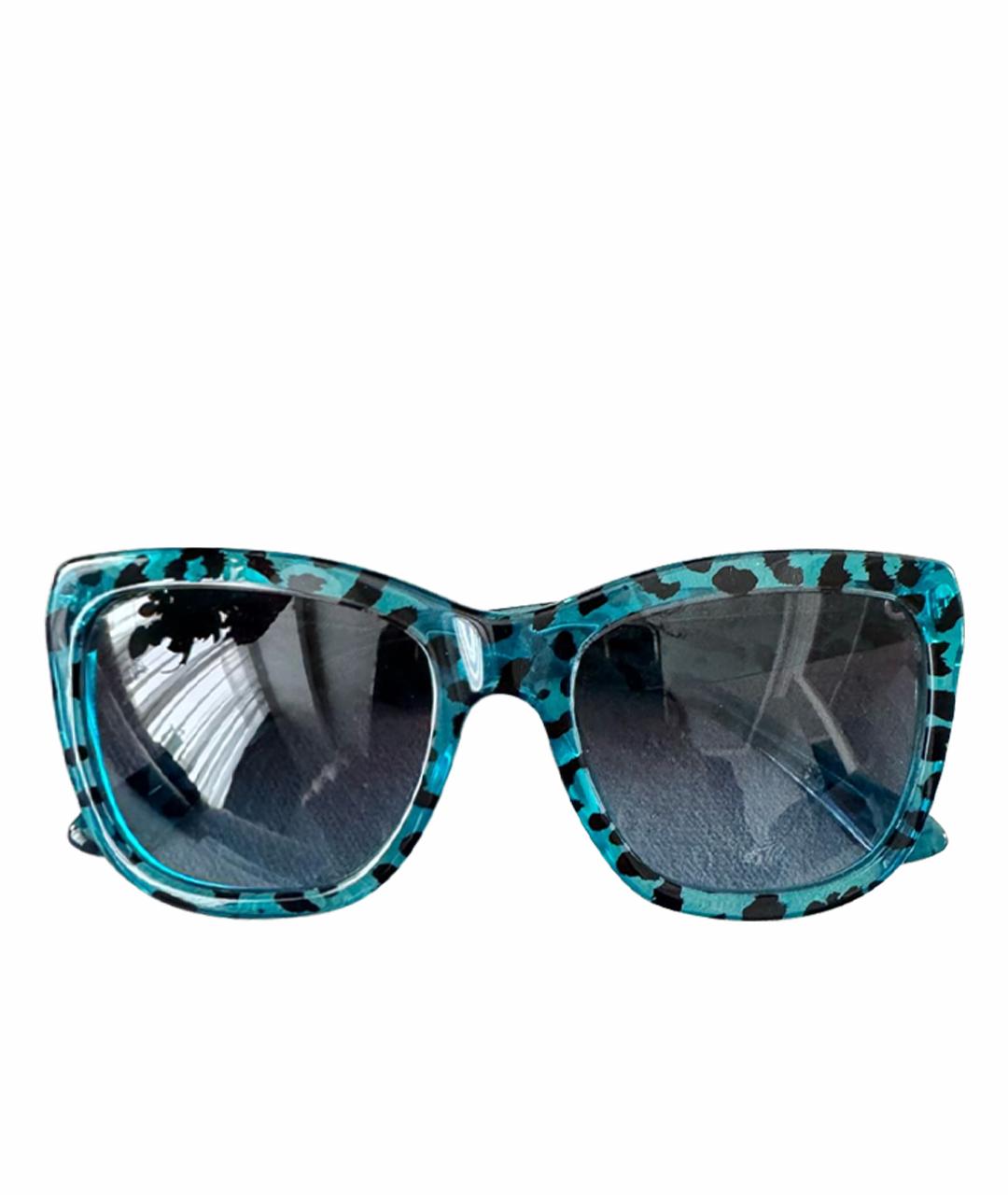 DOLCE&GABBANA Бирюзовые пластиковые солнцезащитные очки, фото 1