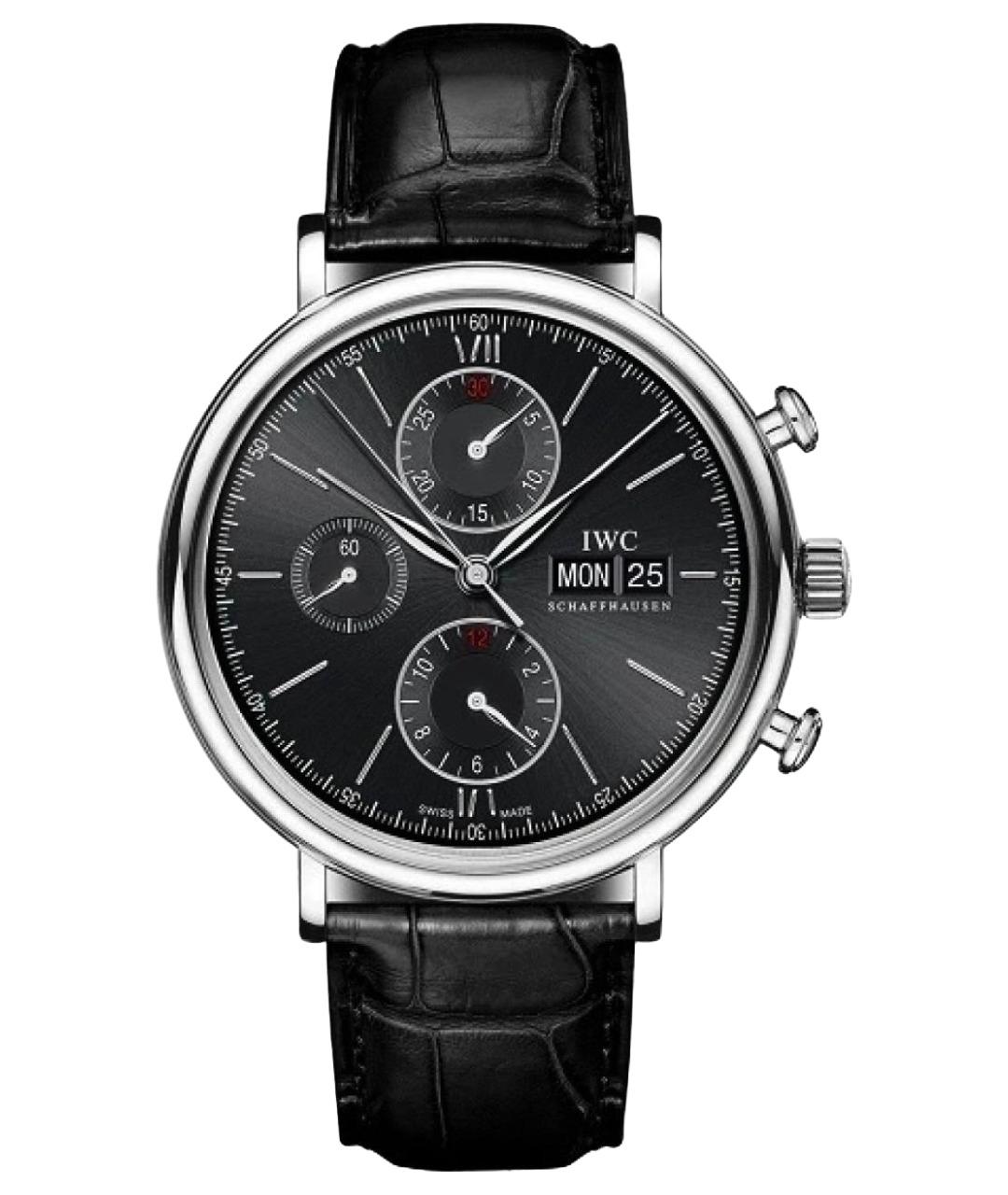 IWC Schaffhausen Черные металлические часы, фото 1